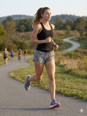 Athleta Striped Gray Performance Running Shorts